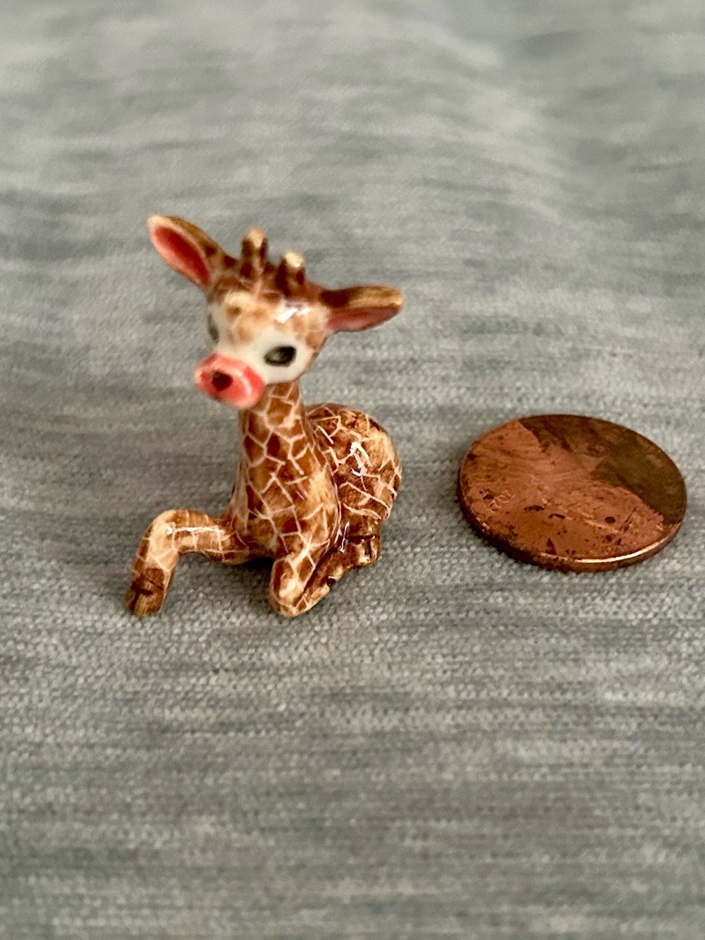 Vintage miniature giraffe porcelain figurine